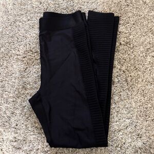 Fabletics Black Leggings with Ribbed Detail